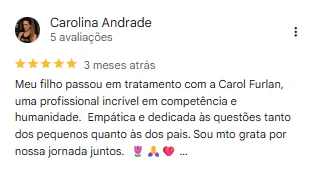 Depoimento de Carolina Andrade sobre a Carol Furlan.